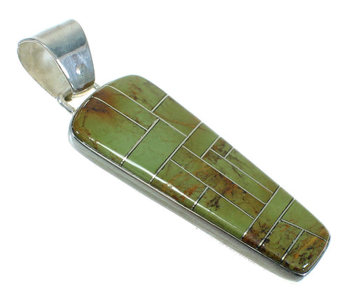 Authentic Sterling Silver Southwest Turquoise Inlay Pendant MX65185